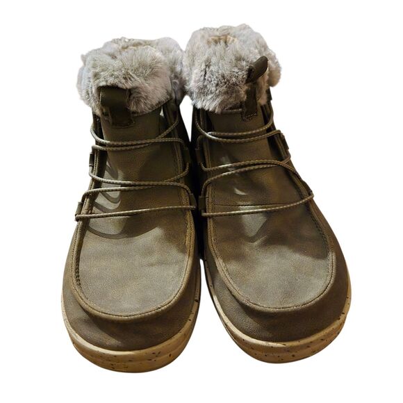 Hey Dude Women's Size 8 Eloise Bruno Shoes Gray Pull On Faux Fur Closet Staple - Picture 1 of 8